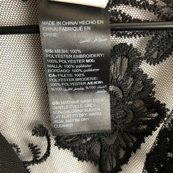 NWT CHICO'S Travelers Lace Detail Sheer Shacket Sz 1 M Black Button Shirt Jacket - Picture 5 of 8